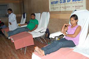 Blood donation by Media students at Marwah Studios