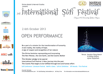 3rd International Sufi Festival India 2013 Decided For 2nd October
