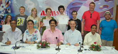 UCLAN Team At Asian School Of Media Studies.