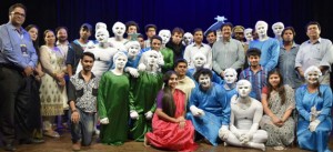 New Delhi: “It seems that theatre has revived I can say after seeing the jam packed and over flowing crowd of youngsters today here at Sriram Centre” said Sandeep Marwah President of Marwah Studios congratulating every one connected to LEHAR Theatre Group of Asian Education Group at the opening of the play Inspector Matadin Chand Par written And Directed by Manoj Tyagi. The play is based on Shri Harishankar Prasad’s Short story by the same name. After the rigorous practice and rehearsals the students of Lehar Theatre Group of AAFT and ASMS brought the play to the professional level. Theatre adds a lot to your personality, confidence, speech, pronunciation and acting skills. The subject of acting is the part of every course in Asian School of Media Studies & Asian Academy of Film And Television. The show will be repeated in due course of time on public demand.