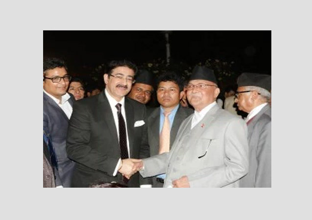 Sandeep Marwah With Prime Minister of Nepal