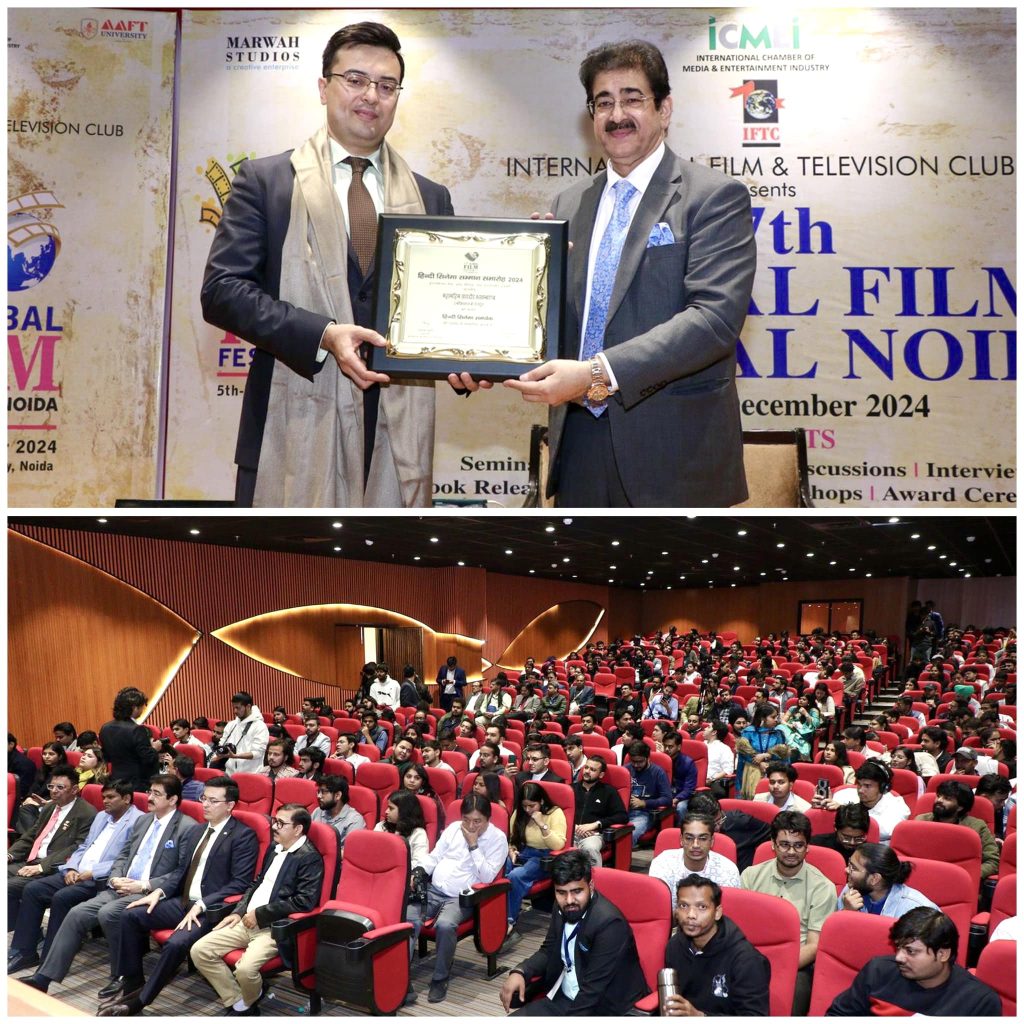 Hindi Cinema Rashtriya Samman Bestowed Upon H.E. Sardor Rustambaev at the 17th Global Film Festival Noida