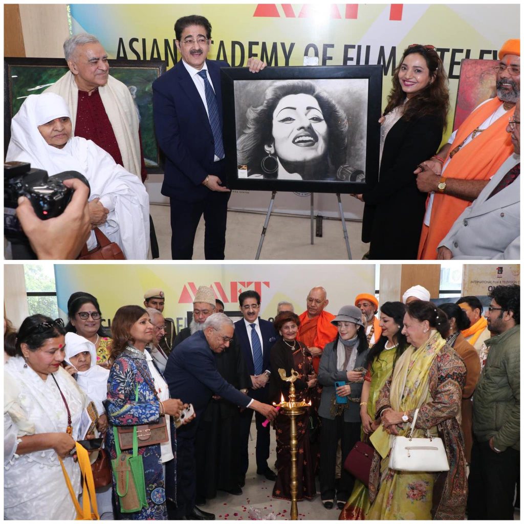 Art and Spirituality Intertwine at Renuka Anand’s Painting Exhibition During “MahaKumbh” at Marwah Studios