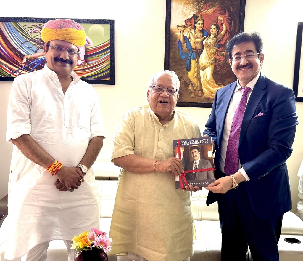 Dr. Sandeep Marwah Presents Books to Shri Kalraj Mishra Ji on Asian Unity Day