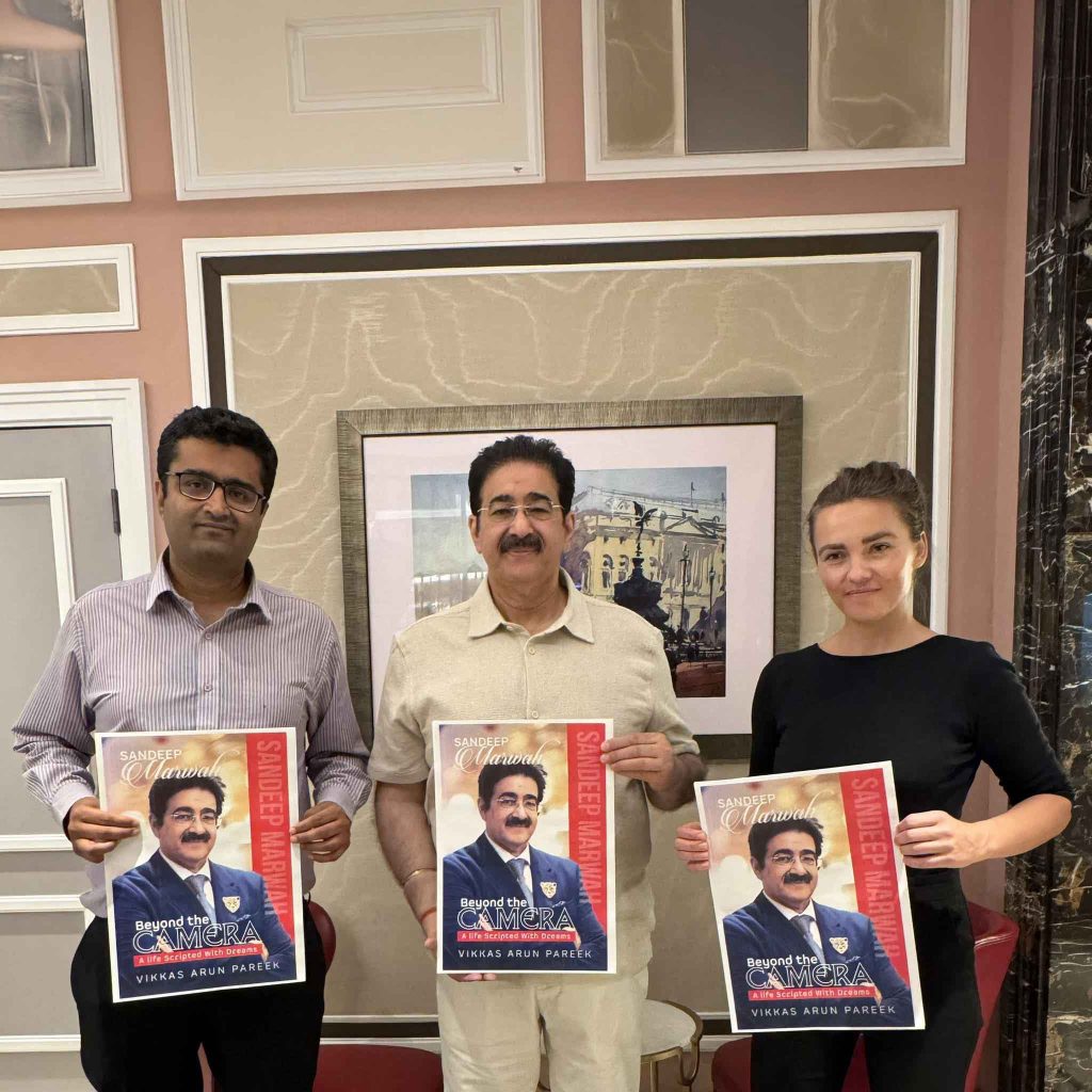 Cover of “Beyond the Camera – A Life Scripted with Dreams” Unveiled in London: Celebrating the Journey of Dr. Sandeep Marwah