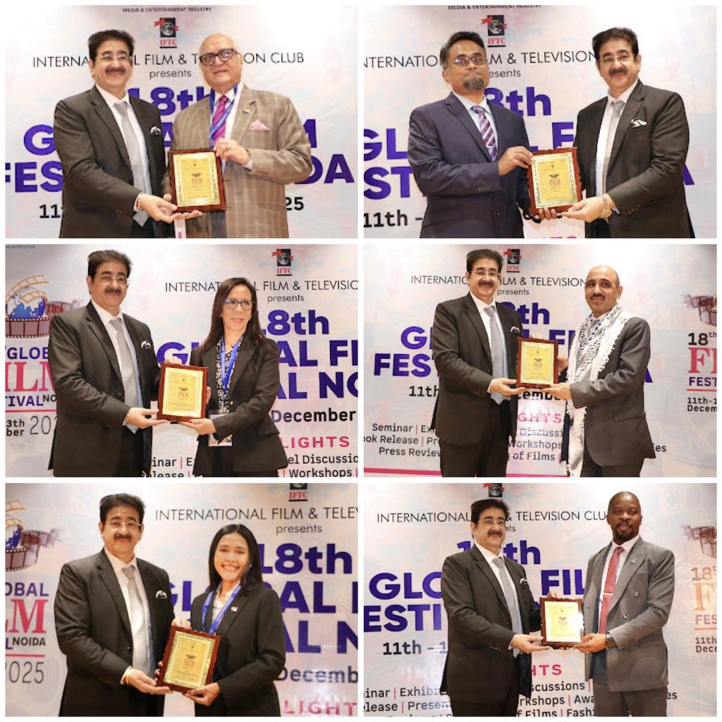 18th Global Film Festival Noida Honours International Dignitaries with Festival Mementos at Grand Opening Ceremony