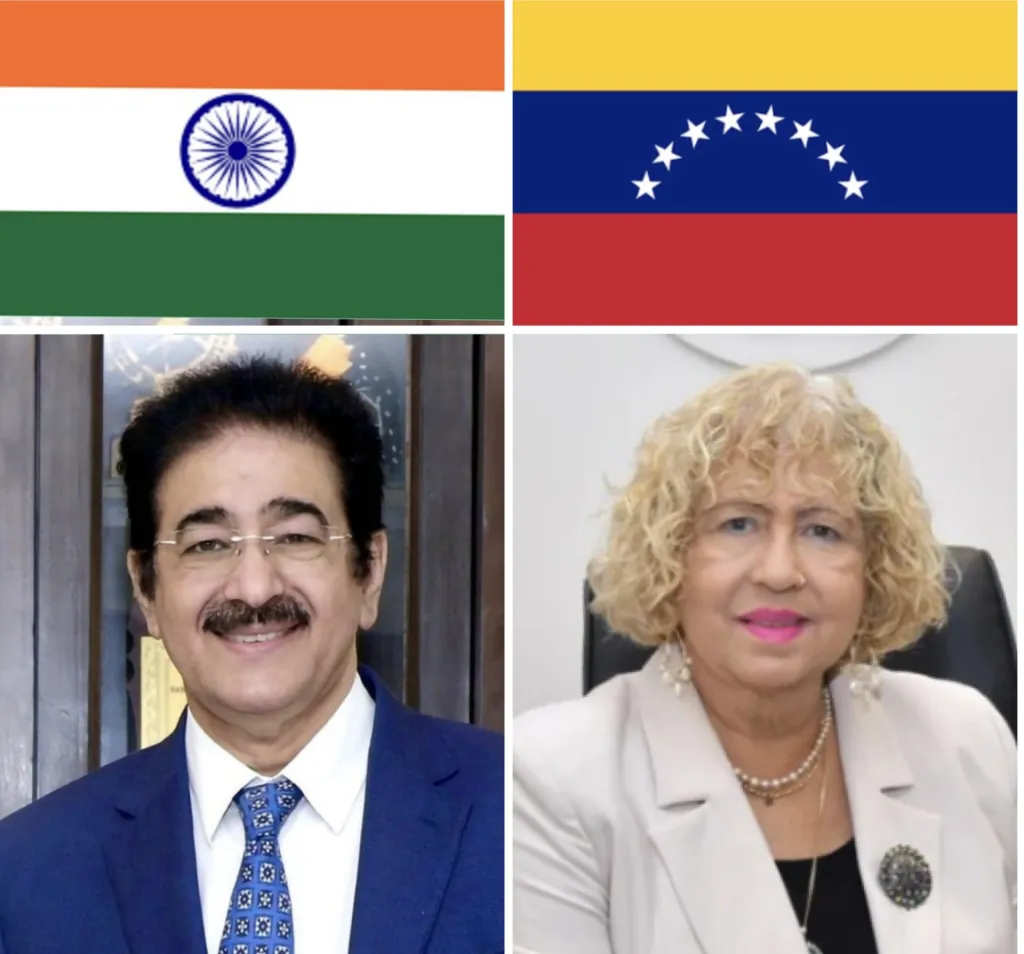 Dr. Sandeep Marwah Congratulates Ambassador of Venezuela on Independence Day