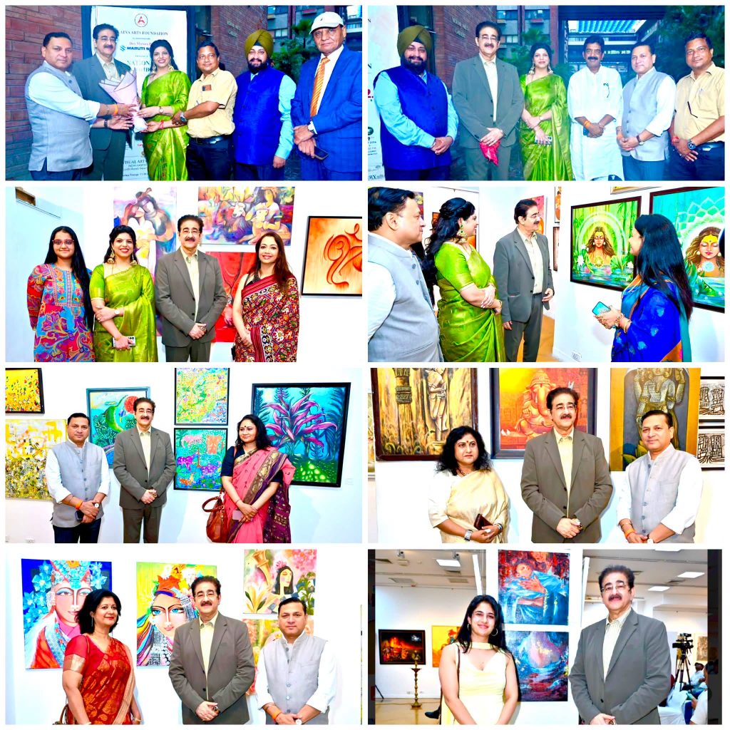 Dr. Sandeep Marwah Attends Group Art Exhibition at India Habitat Centre