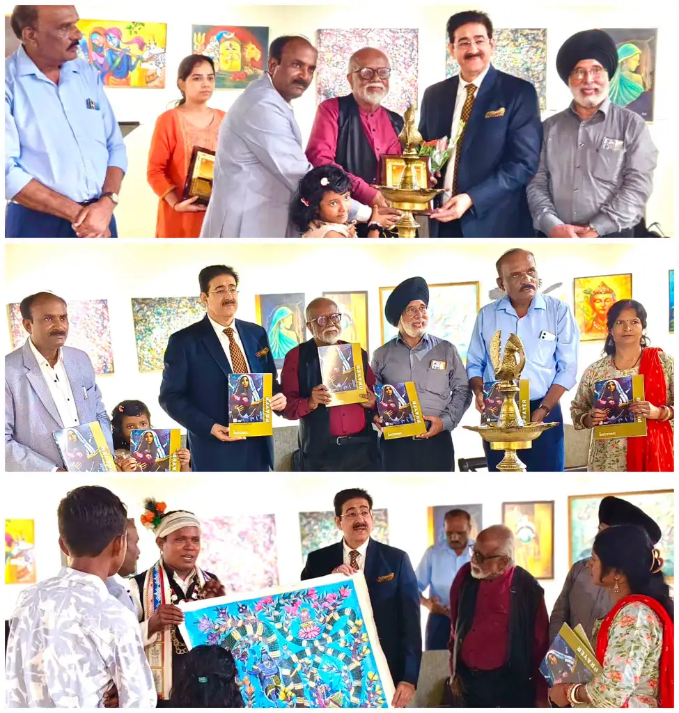 Padma Shri Biman Bihari Das Honours Dr. Sandeep Marwah at ‘The Painted Prayer’ Art Exhibition