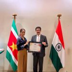 H.E. Ms. Hanisha Jairam Presented with Patronship of Indo Suriname Film and Cultural Forum
