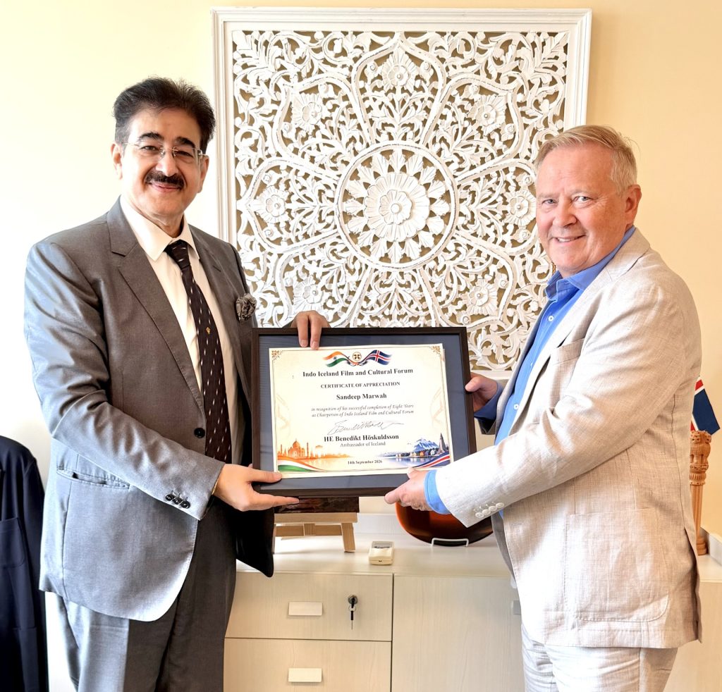 Sandeep Marwah Appreciated for Eight Years of Service to Indo-Iceland Cultural Relations
