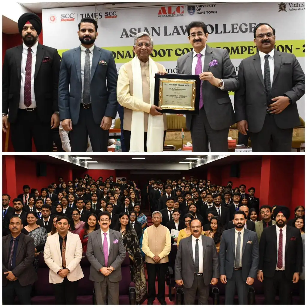 Dr. Sandeep Marwah Presents Memento to Attorney General Dr. R. Venkataramani at Asian Law College